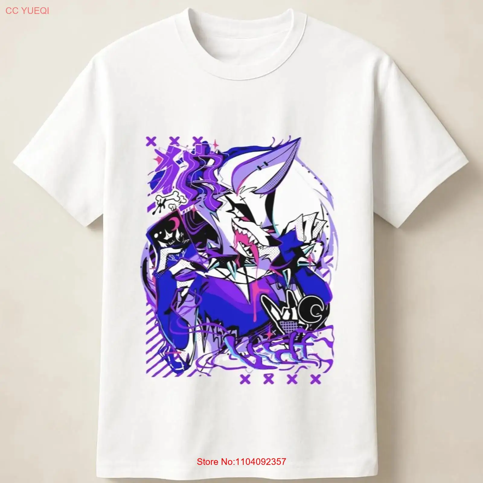 Poster Men Fashion - Purple Anime Wolf in Graffiti Poster