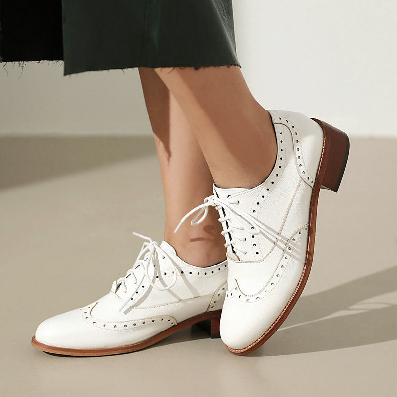 Oxford Shoes Brogue - Brogue Oxford Shoes Women Lace Up