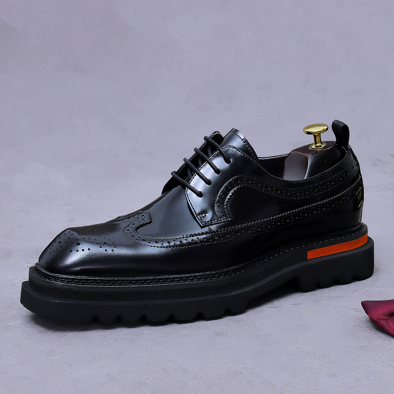 Oxford Shoes Brogue - Men's Brogue Platform Oxford Shoes Genuine