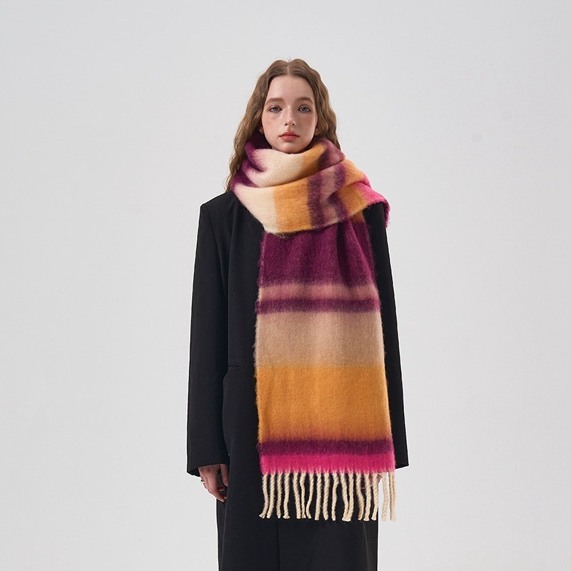 New Winter Rainbow Plaid Brush - đánh giá và giá Mens Fashion Poncho
