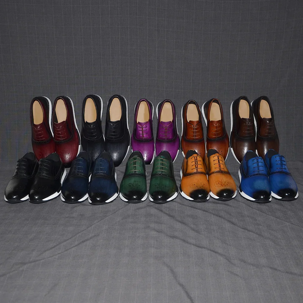 10 Colors Handmade Genuine Lea - đánh giá và giá Oxford Shoes Brogue