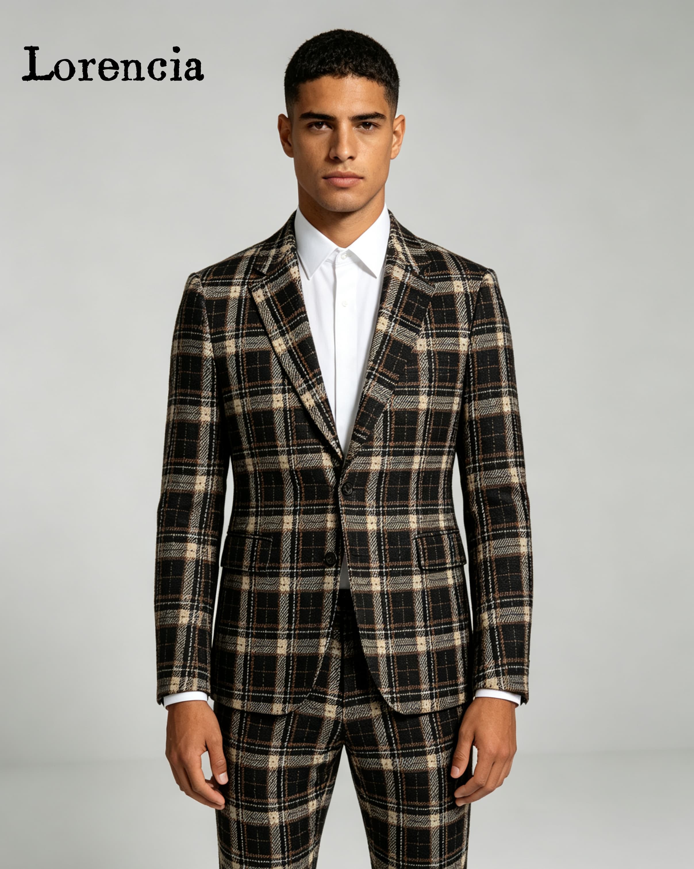 Fashion Plaid Men Suits Notch  - đánh giá và giá Mens Fashion Trajes