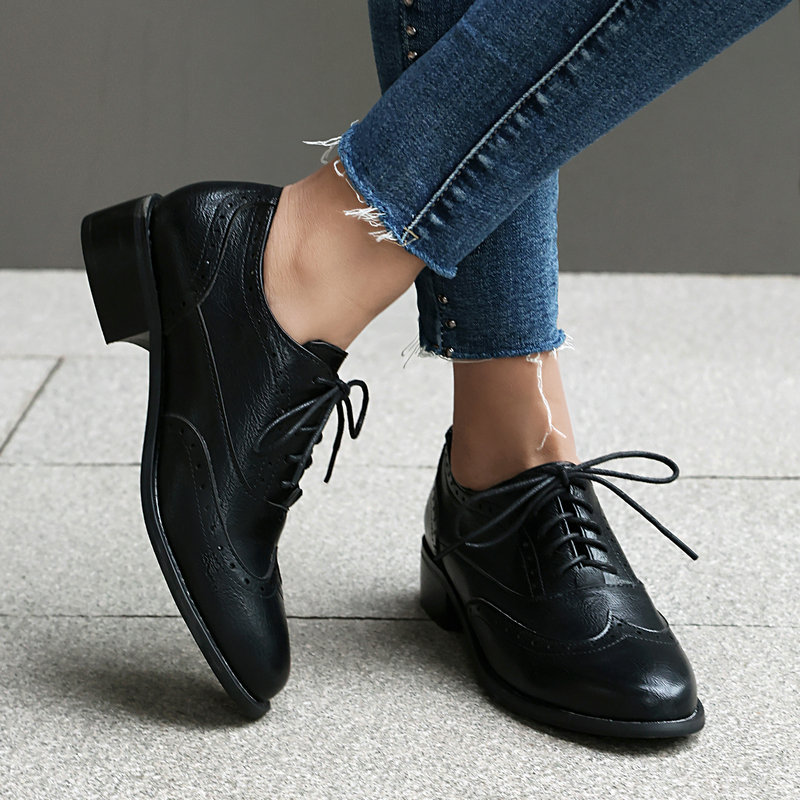 Brogue Oxford Shoes Women Lace - đánh giá và giá Oxford Shoes Brogue