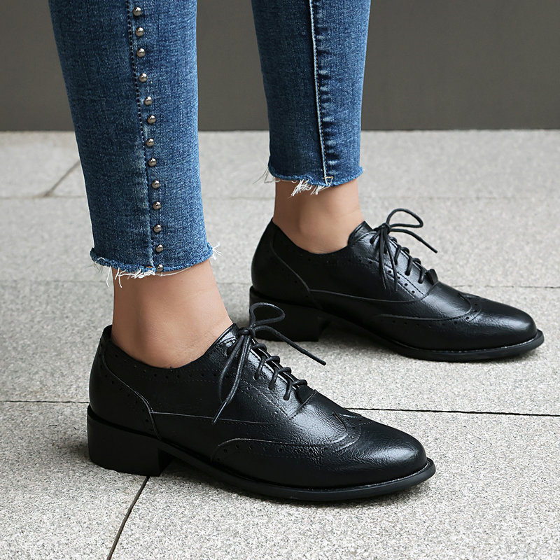 Brogue Oxford Shoes Women Lace - đánh giá và giá Oxford Shoes Brogue