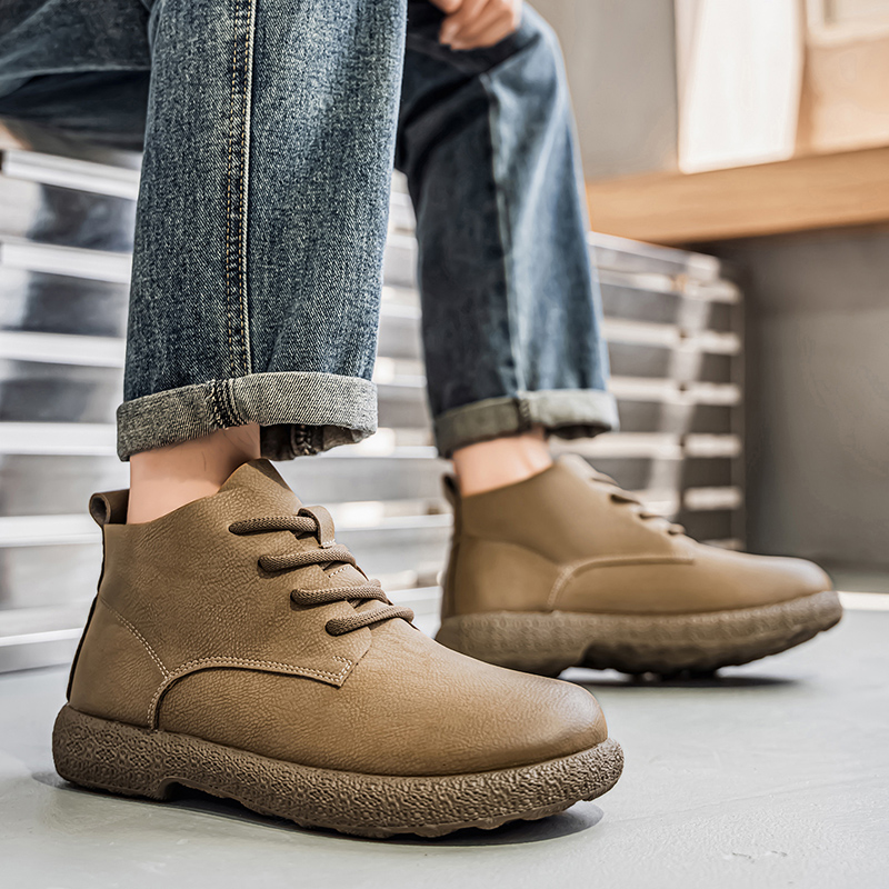 Men Ankle Boots Brown Short Bo - đánh giá và giá Men'S Fashion Footwear