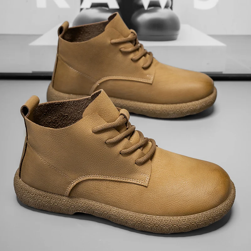 Men Ankle Boots Brown Short Bo - đánh giá và giá Men'S Fashion Footwear