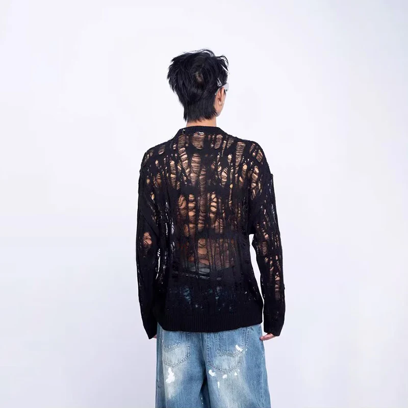 Vintage Ripped Hollow Out Mesh - đánh giá và giá Mens Fashion Mullet