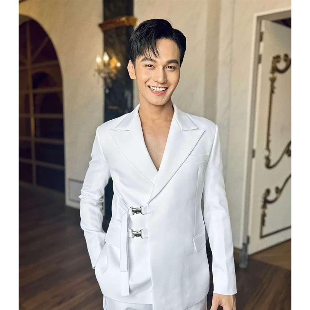 Chic White High-quality Men Su - đánh giá và giá Mens Fashion Trajes