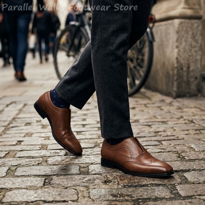 Mens Brown Leather Brogue Shoe - đánh giá và giá Oxford Shoes Brogue