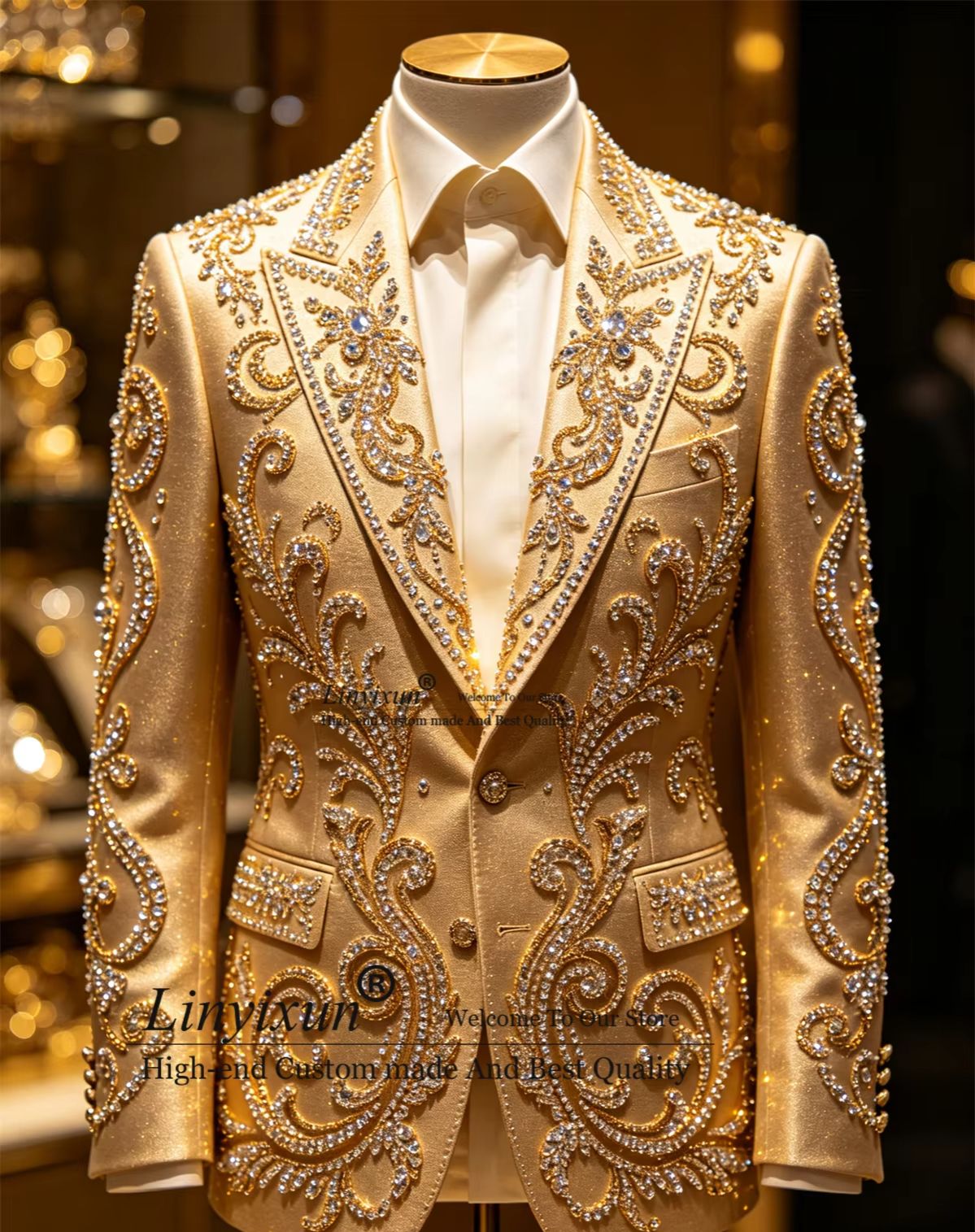 High End Stons Crystal Men Sui - đánh giá và giá Mens Fashion Trajes