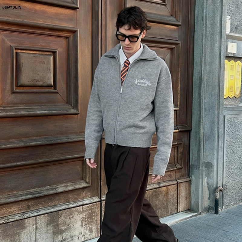 Retro Spliced ​​Zipper Knitted - đánh giá và giá Mens Fashion Mullet