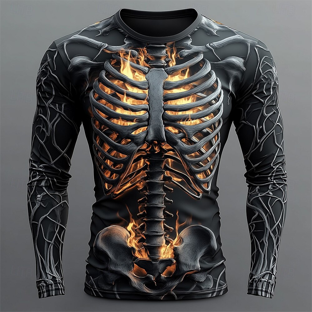 Men's 3D Flame Skull Pattern T - đánh giá và giá Men'S Spring Fashion