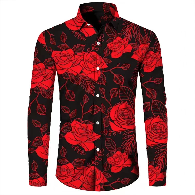 Fashion Flowers 3D Print Men's - đánh giá và giá Men'S Spring Fashion