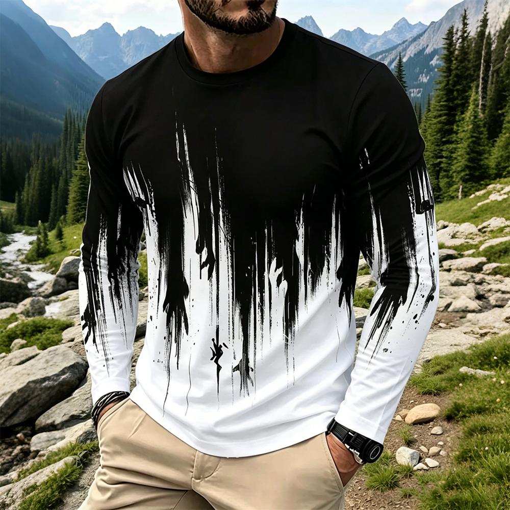 Men's Gradient Ink Splash Long - đánh giá và giá Men'S Spring Fashion