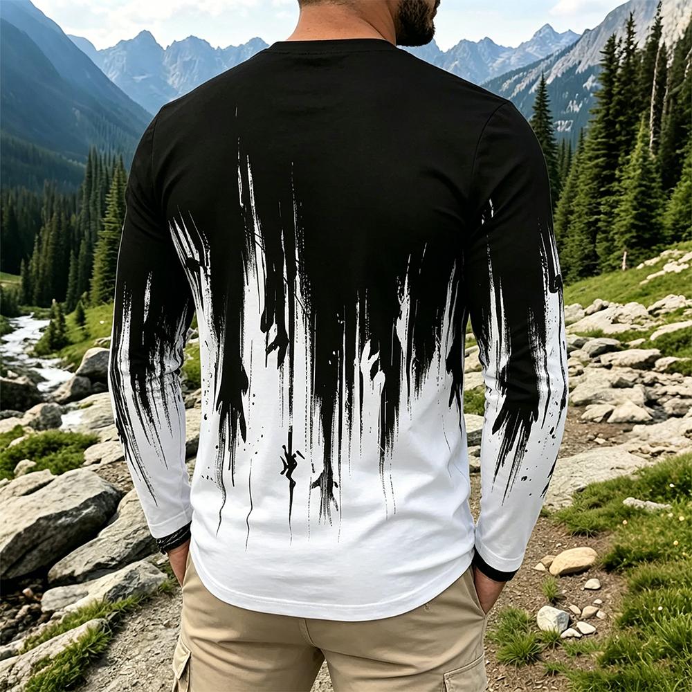 Men's Gradient Ink Splash Long - đánh giá và giá Men'S Spring Fashion